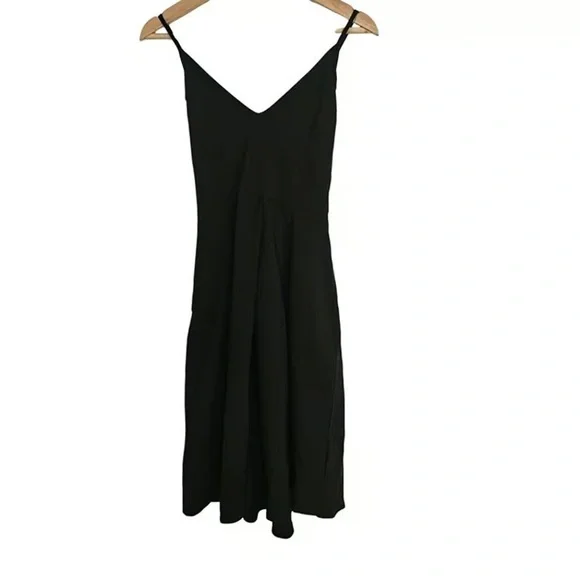 Black Spaghetti Strap V-Neck Dress - Picture 1 of 2